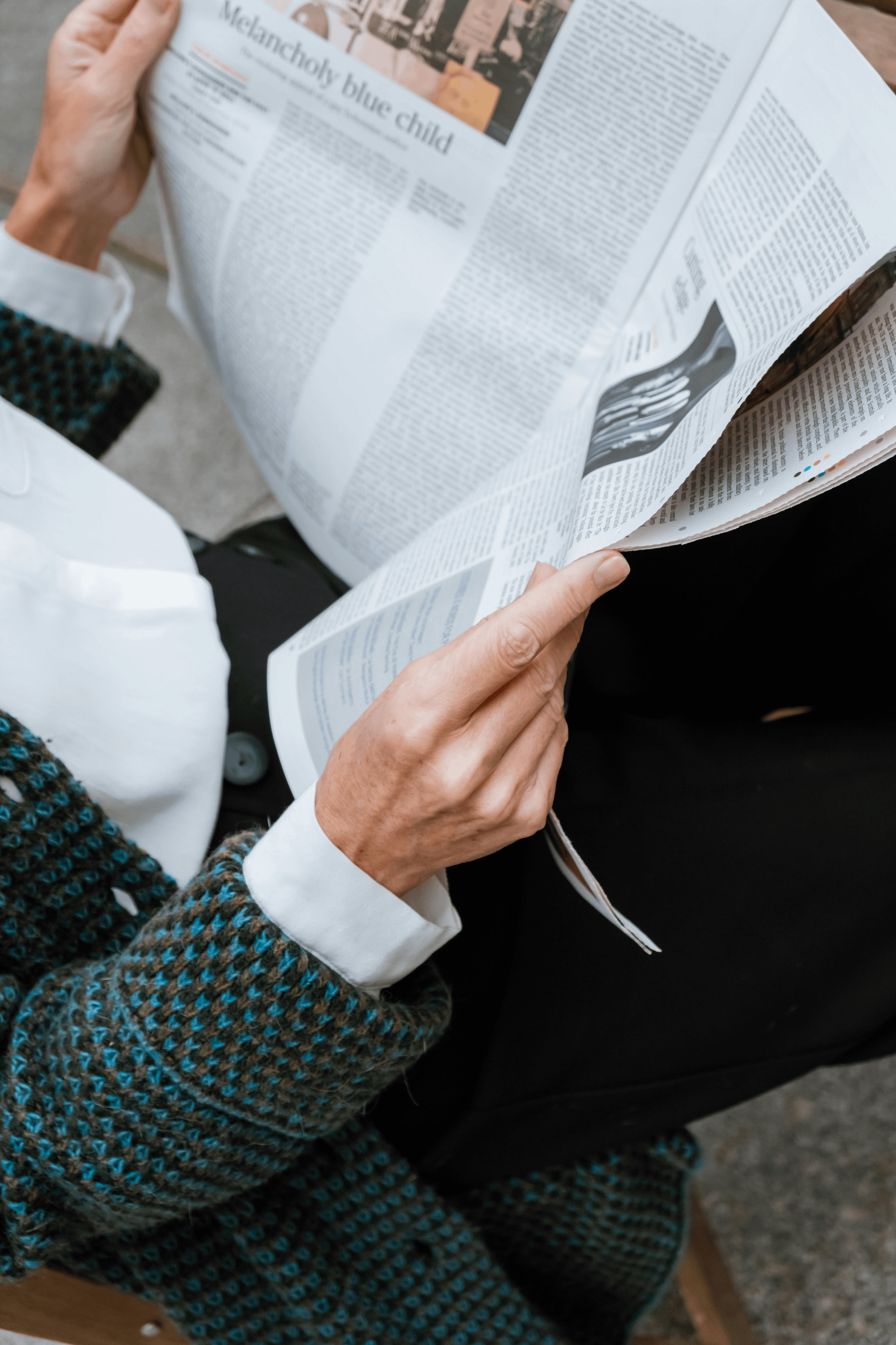 Man reading a newspaper