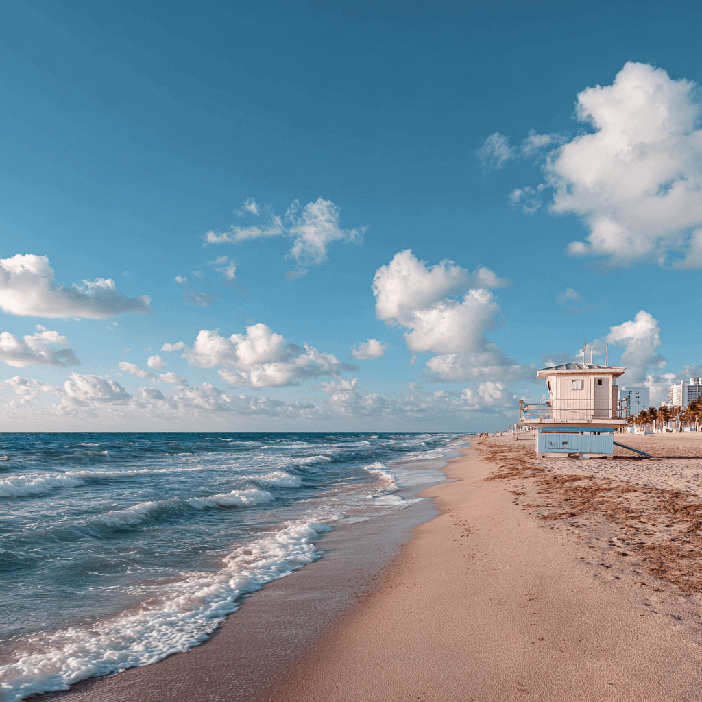 waves crashing on the beach in hollywood, florida
